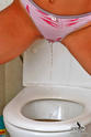 Sasha's Wet Jeans on the Toilet
