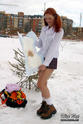 Schoolgirls in the Snow - Vicki