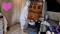 Diapered Kitty<br/>Tidies Her Room