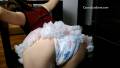 STUCK! Cassie the Pooh<br />Reluctantly FILLS her Diaper