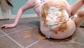 Cassie's Huge Double<br />Loaded Diaper Mess