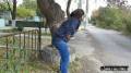 Huge Public Piss in Tight Blue Jeans