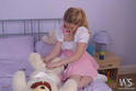 Little Girl Vikky in Cloth Diapers